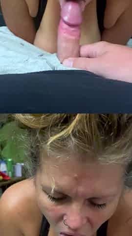 Sucking His Fat Little Dick And Taking His Huge Load On My
