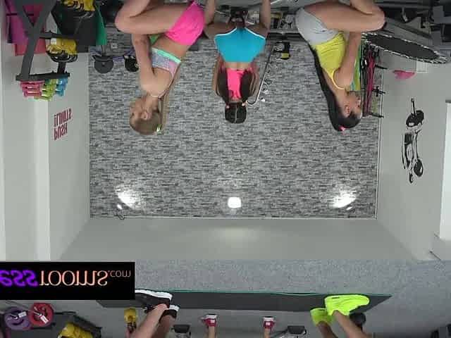 Fitness Rooms Small fit youthful hot lesbian babes have a fun nasty gym 3some