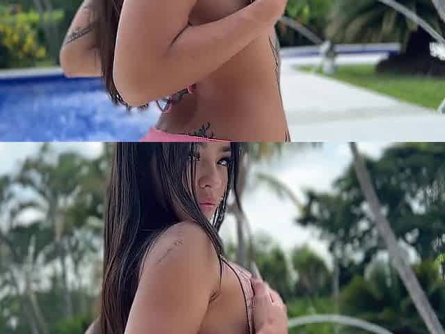 Pool day, public sex and creampie!