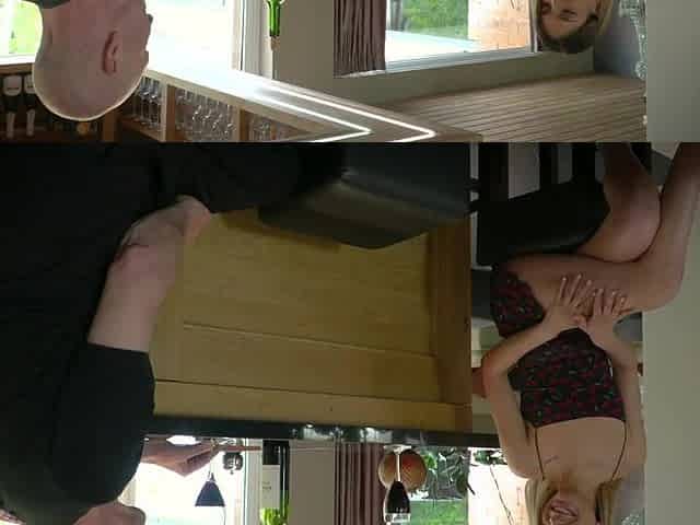 Astounding youthful blond gets cum in throat from old bartender after that babe gets hard cunt banged