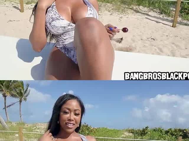 Black hottie Moriah Hills sucks and bangs a latino knob