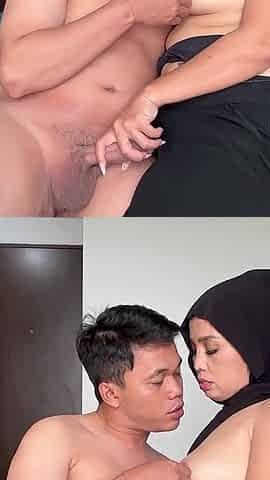Muslim Hijab Stepmom Get Fucked Hard by Stepson in Hotel Room so Hot and Creampie
