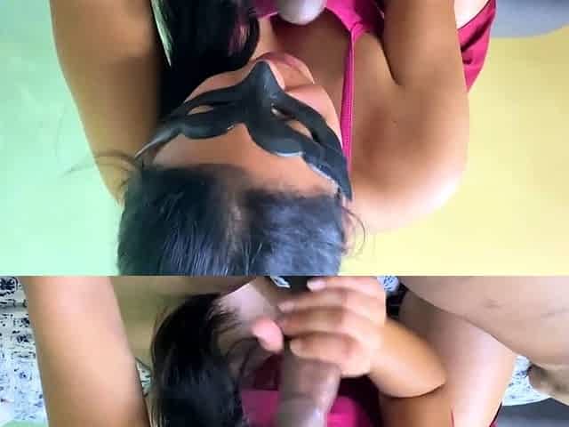 Big-Ass Latina Teen Gives Guy From Gym Intense Blowjob