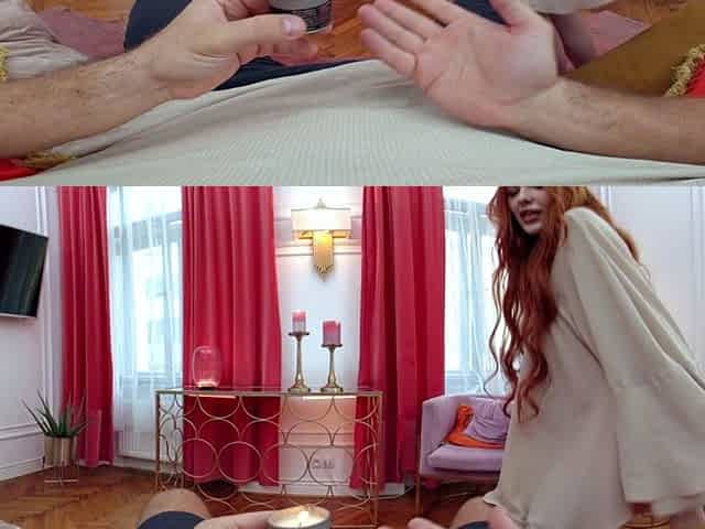 Redhead Teen Megan Longoria Gives You A Footjob - POV