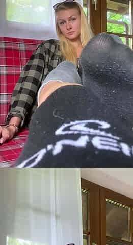 Blonde teen finger fucked POV