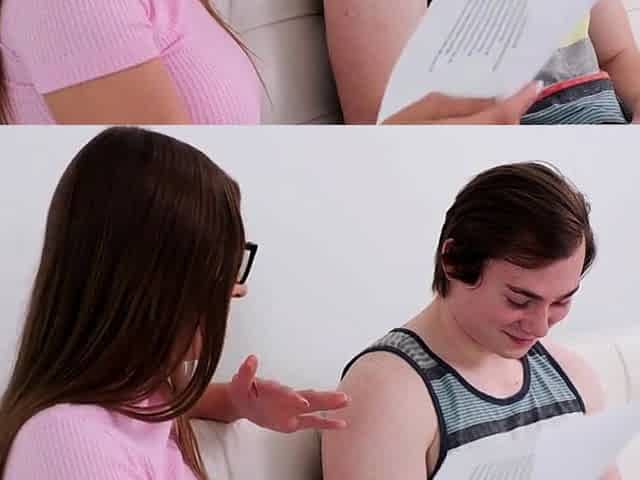 Hot tutor in glasses sucks and fucks her student