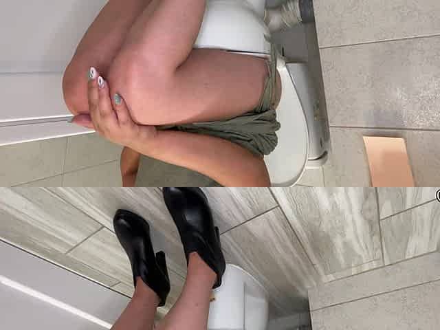 Power Farts in Leather Heels on the Toilet