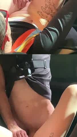 Construction Girl Creampied in the Car Pt2