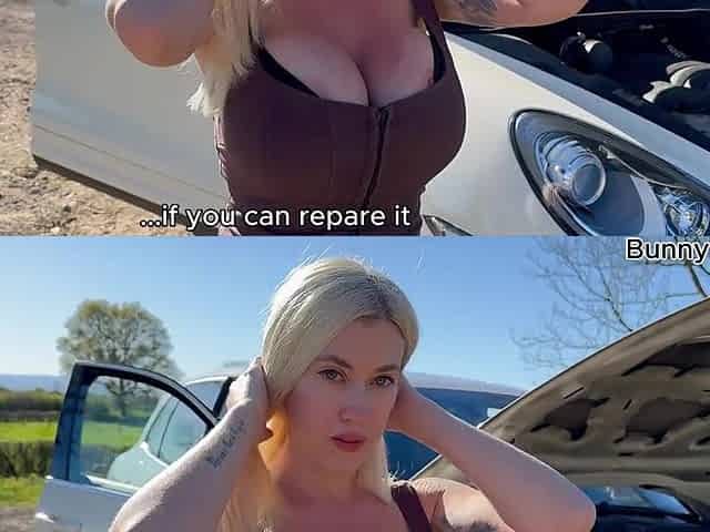 Blond Stranded with Broken Car Trades Sex for Repair