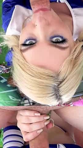 19 years old cheerleader Minxx Marley POV facial blowjob