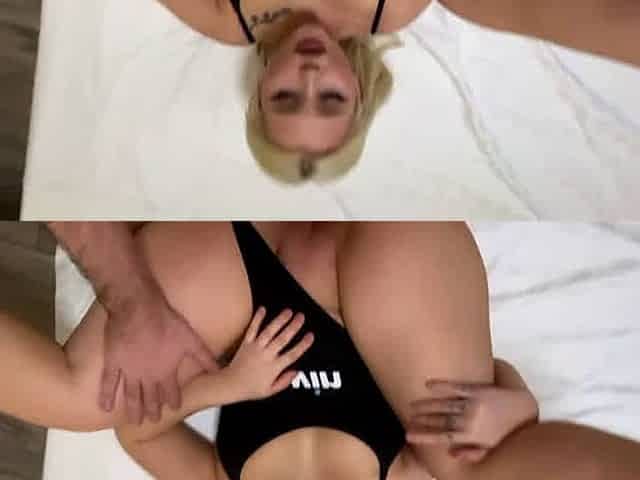 Lost bet, mom's house, spectacular blonde, cowgirl pov.
