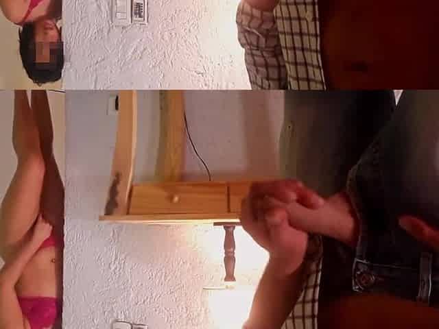 Catches her stepdad masturbating and gives a decision to assist him
