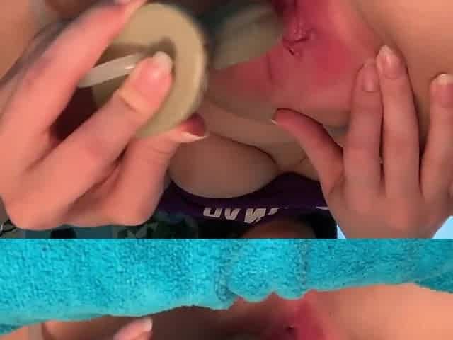 Cunt Filled with Massive Bad Dragon Creampie