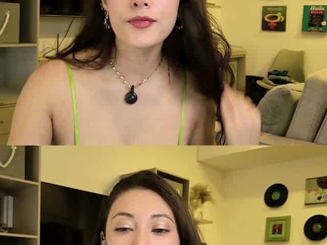 Amateur webcam slut shows tit on cam