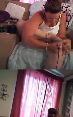 Hot mother I'd like to fuck Painting Her Toenails In Mini Suit (Feet, Pants, Cleavage and Smokin' Fetishes)
