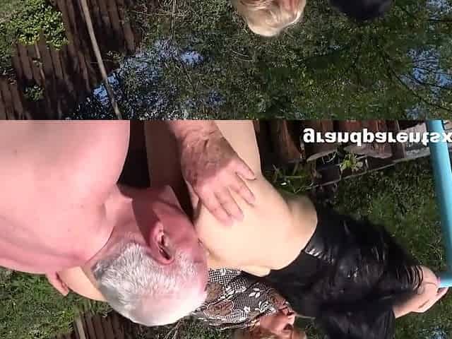 Grandpa Fucking That Pussy And Holding His Balance