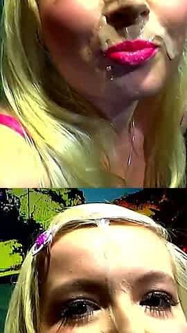 Blonde Slut Sucks All Cocks