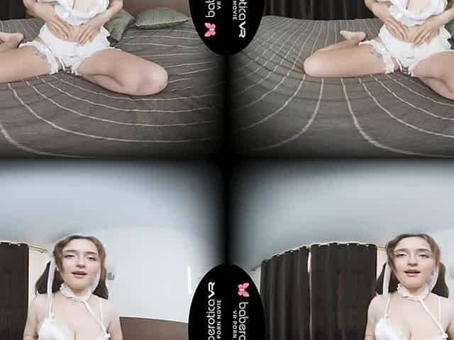 Naughty Legazi Divine with a sexy white lingerie in VR - BaberoticaVR