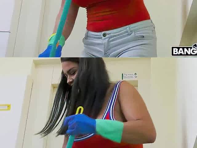 A breasty maid, gives great anal sex large melons and bubble booty, great ejaculation at the end