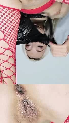 Stuffing Panties in Pussy & Dildo Anal Fucking