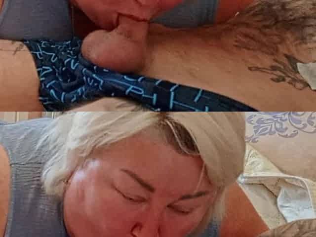 Stepmom Sucks My Dick Before Work to Get Dessert in Her Mouth