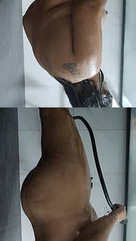 Masturbates Pussy in the Shower