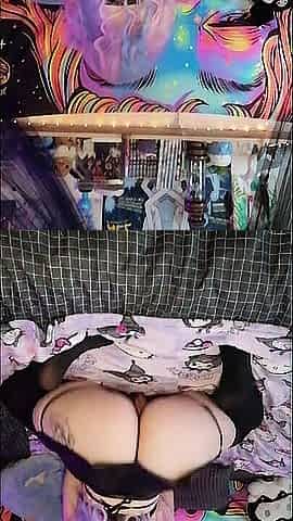 E-cutie Alternative gros Cul meilleur Ahegao fait du disrobe et se baise fort
