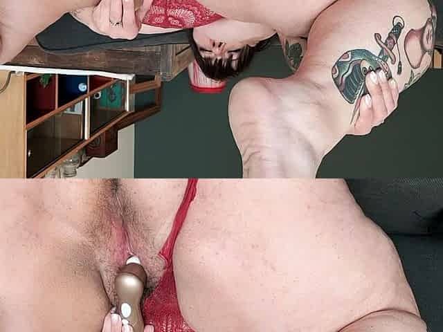Chubby Brunette Big Boobs Dildo Masturbation