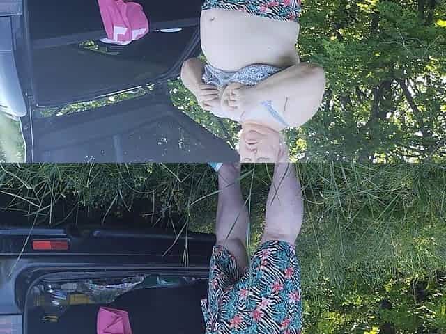 Mother-in-law Masturbates Her Pussy in Nature