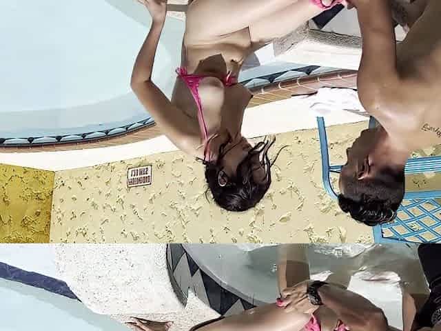 Skinny 18 Year Old Gets A Hard And Quick Fuck In The Outdoor Jacuzzi