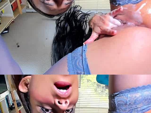 Two sexy brunette lesbians licking each others pussies