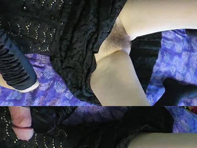 Cummybush gives gloved tugjob - blasts of sticky cum cover her clothing in warm filthy sperm rubs clitoris