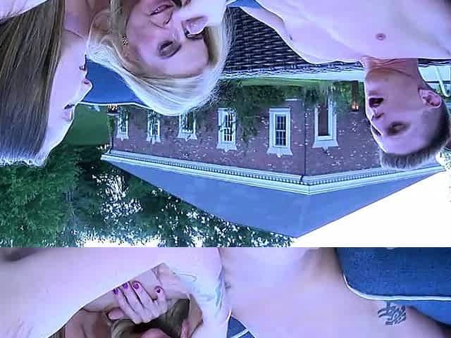 Blonde vs brunette hardcore threesome