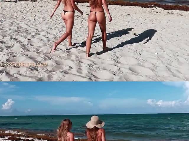 Shameless Teens Topless On The Beach