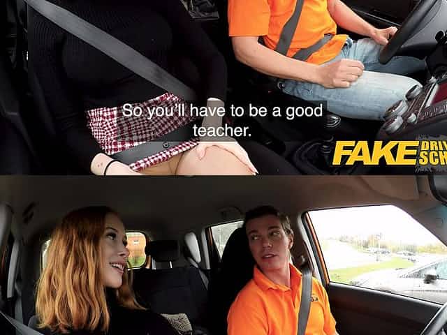 Fake Driving School Hot British Redhead Lenina Crowne