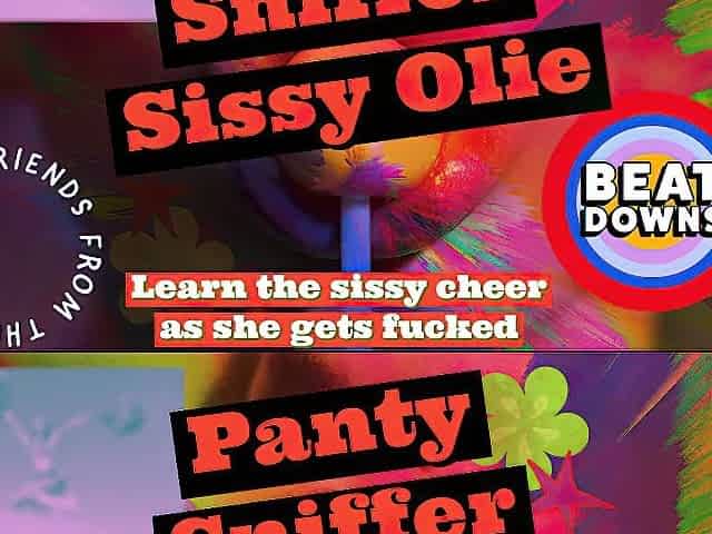 Panty Sniffer Sissy Olie Learns a Cheer to Use When Things Get Lewd and Kinky