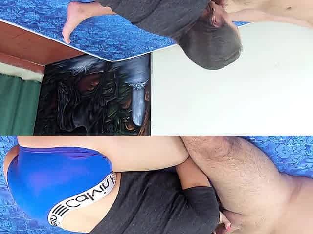 le hago una mamada bien deliciosa a mi padrastro para que no le diga a mi mom que soy muy cachonda