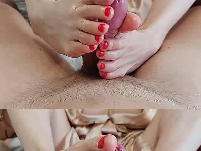 My Wife's Soft Feet Milked Me Dry - Giant Cum All Over Her Consummate Toes