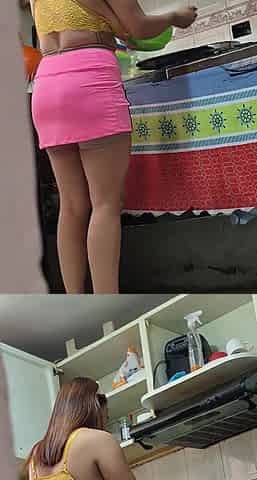 The cleaning gal being spied on and then banged hard by her boss