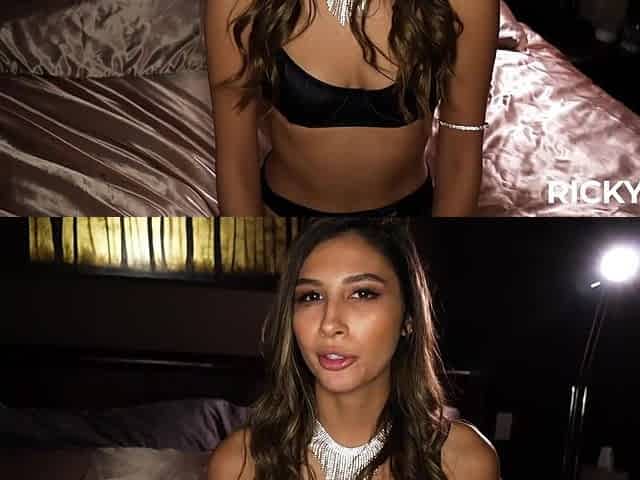 Ginna Dior goes crazy on his big black cock after tasting it
