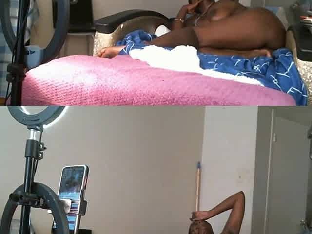 Bushy Cunt Black Alone Ass Booty undressed Legs Wide Open