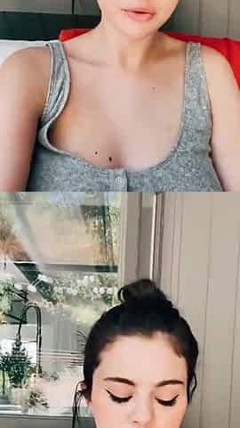 Selena Gomez January 2021 selfie, cleavage