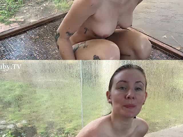 I love riding my MASSIVE sex toy in the shower - Emma Ruby