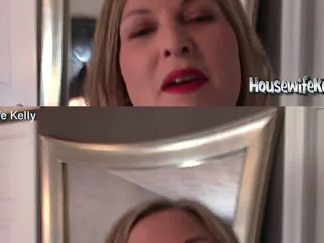 Hot wife in crimson red lipstick sucks shlong and swallows a large load