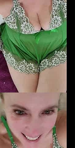 Green Lingerie Strip, Suck & Fuck Big Brown Dildo Jerkoff Encouragement