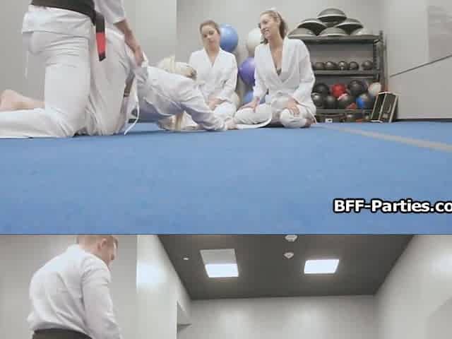 Foursome With Horny Teens 18+ During Martial Arts Training