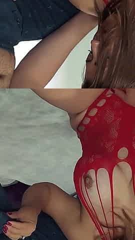 Latina MILF in Red Lingerie Rides Me Hard and Leaks My Cum From Her Tight Pussy