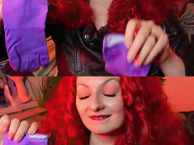 ASMR sounding: kitchen rubber gloves fetish