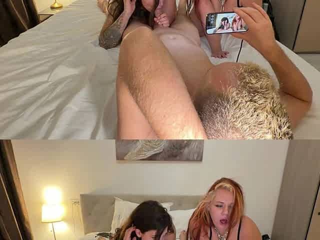 FFM Threesome Double BJ, Face-sitting & Gushing Climax