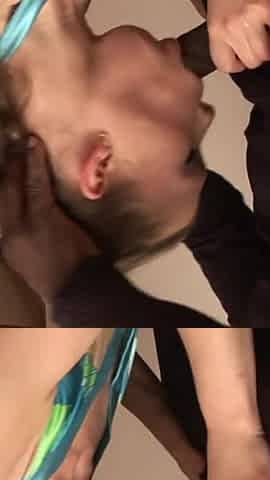 Hot white pussy gets rammed by black cock